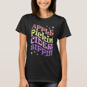 Apfel Pflückender Cider Trinkender Apfelernte Crew T-Shirt