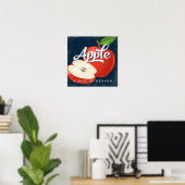 Apfel Poster Vintage Frucht Label Poster (Heimbüro)