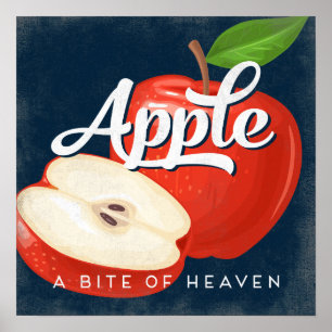Apfel Poster Vintage Frucht Label Poster