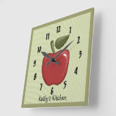 Apfel Quadratische Wanduhr (Winkel)
