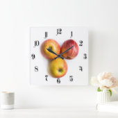 Äpfel Quadratische Wanduhr (Zuhause)
