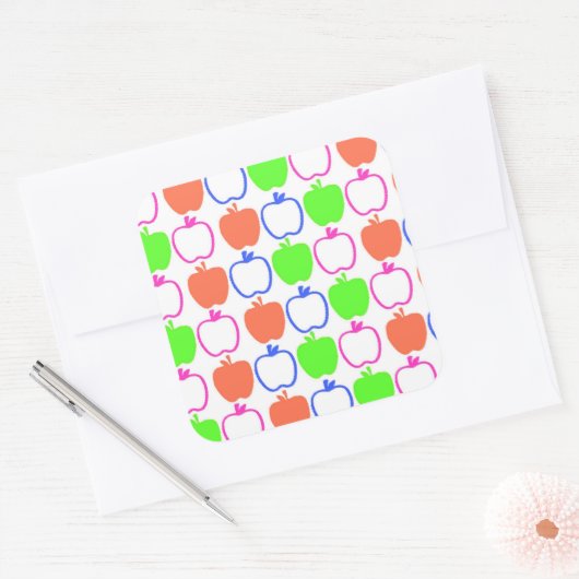 Äpfel Quadratischer Aufkleber (Umschlag)