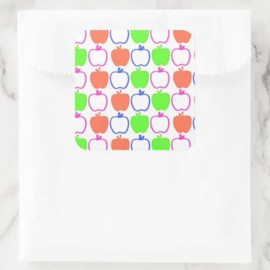 Äpfel Quadratischer Aufkleber (Tasche)