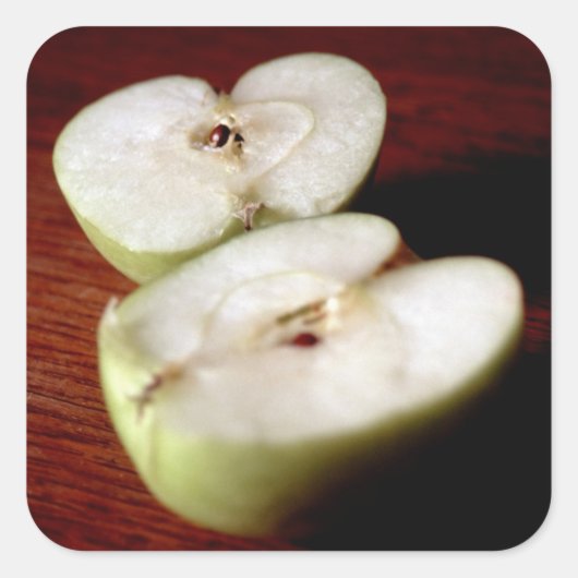 Apfel Quadratischer Aufkleber (Vorderseite)