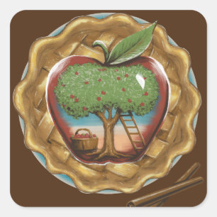 Apfel Quadratischer Aufkleber
