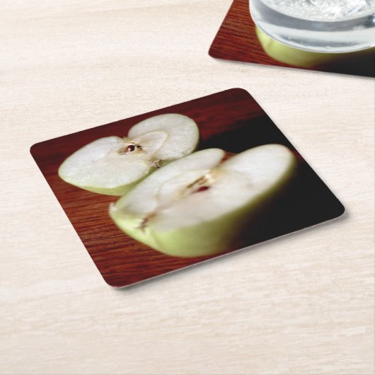 Apfel Rechteckiger Pappuntersetzer (angewinkelt)