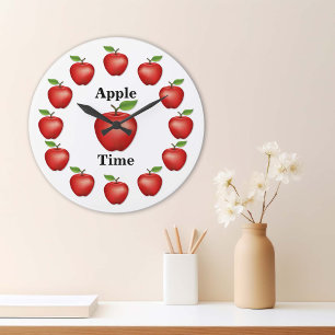 Apfel, Red Delicious Große Wanduhr