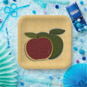 Äpfel Red Green Fruit Textured Design Pappteller (Party)
