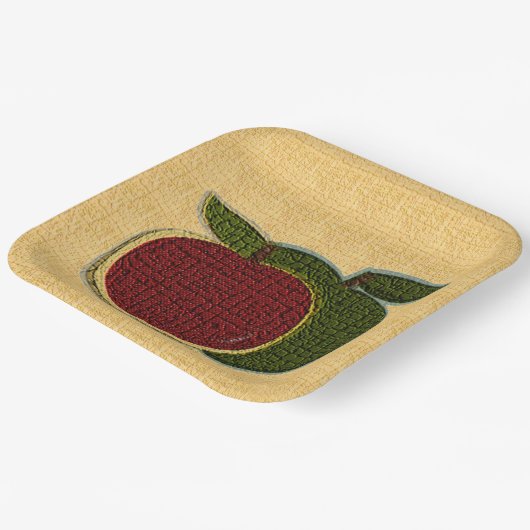 Äpfel Red Green Fruit Textured Design Pappteller (Gewinkelt)
