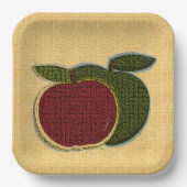 Äpfel Red Green Fruit Textured Design Pappteller (Vorderseite)