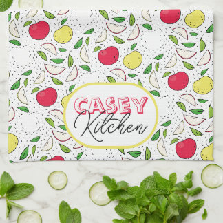 Apfel Rot Gelb Grün Obst Grafik Kunst Modern Geschirrtuch