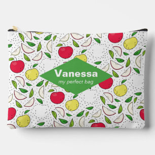 Apfel Rot Gelb Grün Obst Grafik Kunst Modern. Zubehörtasche