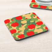 Apfel Rot Grün Camo Untersetzer Set (Linke Seite)