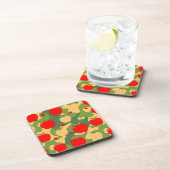 Apfel Rot Grün Camo Untersetzer Set (Rechte Seite)