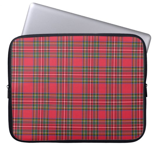 Apfel Rot Kariert Laptopschutzhülle (Vorderseite)