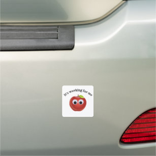 Apfel, rote Früchte mit google Augen - Personalisi Auto Magnet