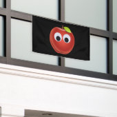 Apfel, rote Früchte mit google Augen - Personalisi Banner (Äußeres Gebäude)