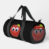 Apfel, rote Früchte mit google Augen - Personalisi Duffle Bag (Rechte Ecke)