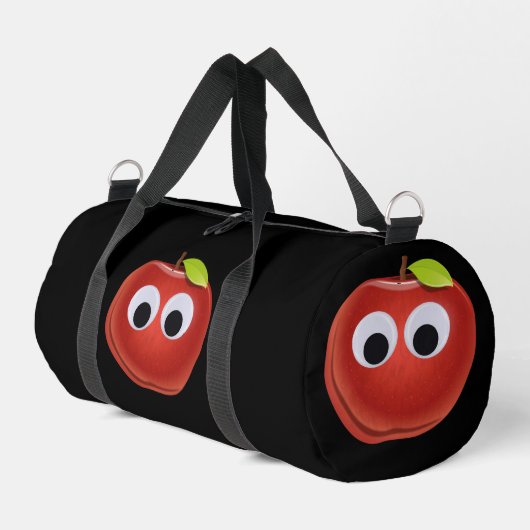 Apfel, rote Früchte mit google Augen - Personalisi Duffle Bag (Linke Seite)