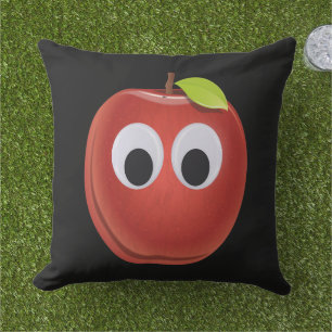 Apfel, rote Früchte mit google Augen - Personalisi Kissen