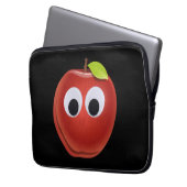 Apfel, rote Früchte mit google Augen - Personalisi Laptopschutzhülle (Vorderseite Links)