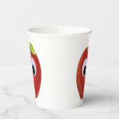 Apfel, rote Früchte mit google Augen - Personalisi Pappbecher (Links)