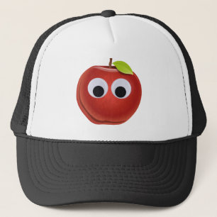 Apfel, rote Früchte mit google Augen - Personalisi Truckerkappe