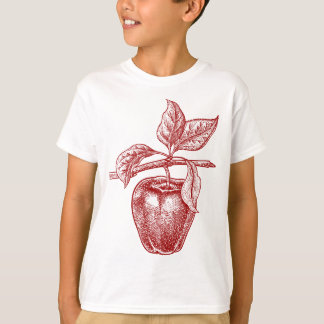 Apfel rotes Obst Retro Vintage Zeichnung - Apfel T-Shirt