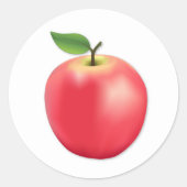 Apfel Runder Aufkleber (Vorderseite)