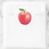 Apfel Runder Aufkleber (Tasche)