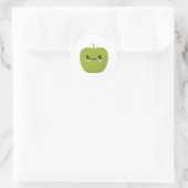 Apfel Runder Aufkleber (Tasche)