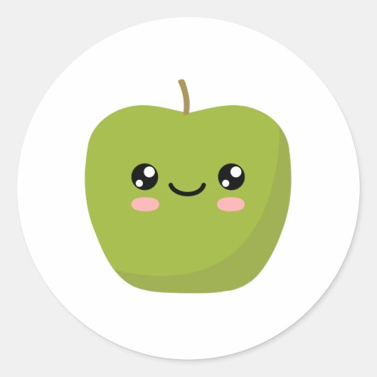 Apfel Runder Aufkleber (Vorderseite)