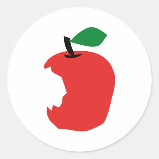 Apfel Runder Aufkleber (Vorderseite)
