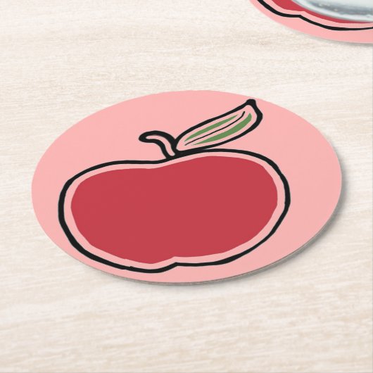 Apfel Runder Pappuntersetzer (Angewinkelt)