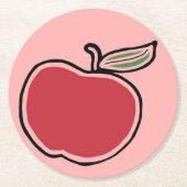 Apfel Runder Pappuntersetzer (Vorderseite)