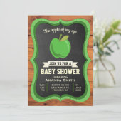 Apfel | Rustic Baby Shower Einladung (Stehend Vorderseite)
