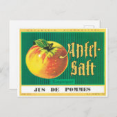 Apfel-Saft Apple Juice Deutschsprachige Vintage Ku Postkarte (Vorne/Hinten)