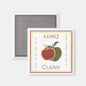 Äpfel sauber oder dreckig Geschirrspüler Magnet (Vorderseite/Rückseite)