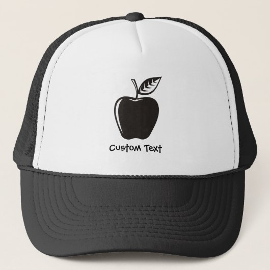 Apfel Schwarz Truckerkappe (Vorderseite)
