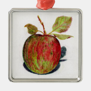 Apfel Silbernes Ornament