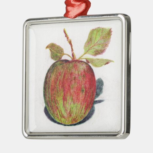 Apfel Silbernes Ornament (Links)