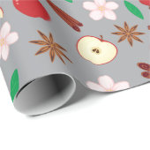 Äpfel, Star Anise, Zimt, Blume Erntedank Geschenkpapier (Rolleneckpunkt)