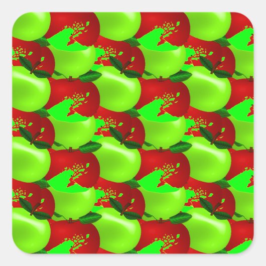 Äpfel Swatch Quadratischer Aufkleber (Vorderseite)