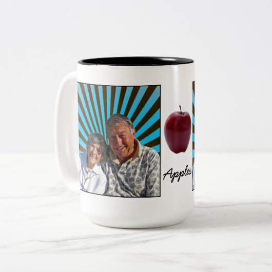Apfel-Tassen-Tasse Zweifarbige Tasse (Vorderseite Links)