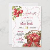 Apfel-Thema Rot Gingham Brautparty Einladung (Vorderseite)