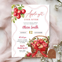 Apfel-Thema Rot Gingham Brautparty Einladung
