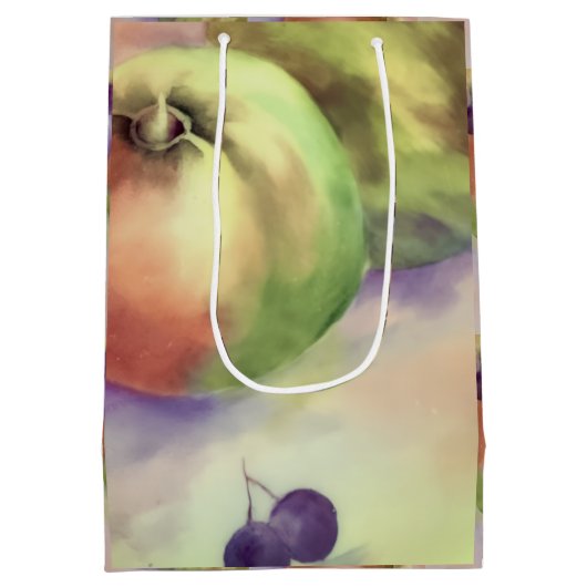 Äpfel Trauben Geschenkpackung - Fruchternte Mittlere Geschenktüte (Rückseite)