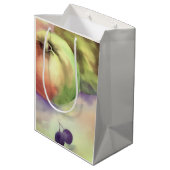 Äpfel Trauben Geschenkpackung - Fruchternte Mittlere Geschenktüte (Rückseite Schrägansicht)