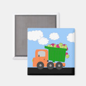 Äpfel Trucks (orange) Magnet (Vorderseite/Rückseite)