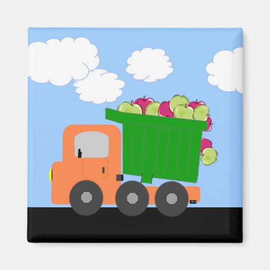 Äpfel Trucks (orange) Magnet (Vorne)